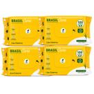 Kit 4 Toalhas Umedecidas Brasil Care 100 Lenços Cada Limpeza Suave para Bebês Sem Álcool 400 Unidades