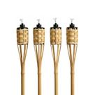 Kit 4 Tocha de Bambu 100cm Jardim Luau Festa Iluminação Externa