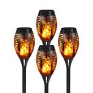Kit 4 Tochas Solar P ZON Luminária solar de LED com Efeito Chama para Decoração de Jardim