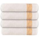 Kit 4 Tolhas de Rosto Algodão Resistente Banheiro Macio Lavabo Secagem Rápida Bordar Salão de Beleza Absorvente