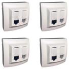 Kit 4 Tomada de Rede RJ45 + Telefone RJ11 Cat5 Pial Legrand
