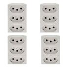 Kit 4 Tomadas Tripla 10a 2p+t Branca 615043bc Pial Plus+ Legrand