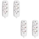 Kit 4 Tomadas Triplas Bipolar Ilumi 10A 250V Cinza Ideal Residencial Comercial Parede Elétrica