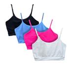 Kit 4 Tops De Alcinha Poliamida Kit Feminino De Academia Fitness