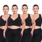 Kit 4 Tops Fitness Plus Size Feminino Sem Bojo Academia Decote Kit 4 Tops Fitness Plus Size Feminino Sem Bojo Academia Decote