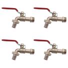 Kit 4 Torneira Esfera Para Jardim Tanque Maquina 1/2 Metal