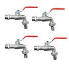 kit 4 Torneira Esfera Valvula Jardim Quintal Tanque 1/2x3/4 Metalica