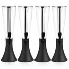 Kit 4 Torre Cerveja Chopp Bebida 4L Torneira Preta Inox Gelo