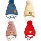 Kit 4 Touca infantil gorro pompom ursinho forrada de pelinho de lã menino e menina criança juvenil