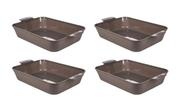 Kit 4 Travessa Retangular Gourmet 4,5lt Servir A Mesa Salada