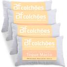 Kit 4 Travesseiros 100% Algodão Antialérgico Percal 300 Fios Extramacio 50x70cm - BF Colchões