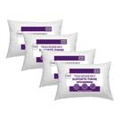 Kit 4 Travesseiros 50x70 Suporte Firme Fibra Siliconada percal 100% Algodão