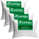 Kit 4 Travesseiros Antialérgico de Fibra Macio Lavável 45X65 BF Colchões