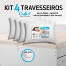 kit 4 Travesseiros Confort com Ziper