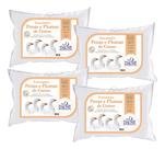 Kit 4 Travesseiros Médios 14cm - Penas com Plumas