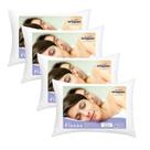 Kit 4 Travesseiros Ortobom Flocos 45x65cm Confortável