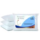 Kit 4 Travesseiros Pluma de Ganso 50x70cm Casa Dona 200 Fios Branco