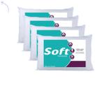 Kit 4 travesseiros TNT 65x45cm Lavavel 100% fibra Siliconada Macio