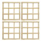 Kit 4 Treliças Jardim Vertical Pinus 50x50 cm Natural