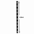 Kit 4 Trilhos Cremalheira Rasgo Duplo Closet 100 Cm Preto
