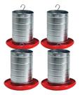 Kit 4 Un Comedouro Tubular Frango Aves Galinha Faisão 20kg