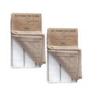 Kit 4 Un Panos de Copa Bege e Branco 40x48cm -Jolitex Deluxe