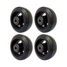 Kit 4 un roda borracha moldada 5 pol 180kg p/ rodízio