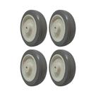 Kit 4 un roda borracha termoplástica 5 pol 110kg p/ rodízio