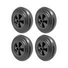 Kit 4 un roda container plástico 8 pol 200kg p rodízio