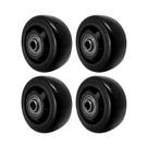Kit 4 un roda pvc preto 3 pol 80kg p/ rodízio