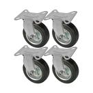 Kit 4 un roda rodízio fixo borracha maciça 4 polegada