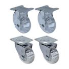 Kit 4 un roda rodízio fixo e giratório gel 3 pol 75mm móveis