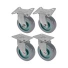 Kit 4 un roda rodízio fixo e giratório pvc bp 2 pol 50mm