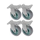 Kit 4 un roda rodízio fixo pvc bp 5 polegada 130mm móveis