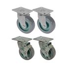 Kit 4 un roda rodízio giratório freio pvc bp 5 pol 130mm