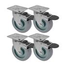 Kit 4 un roda rodízio giratório freio trava pvc bp 3 po 75mm
