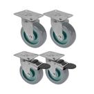Kit 4 un roda rodízio giratório freio trava pvc bp 5" 130mm