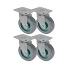 Kit 4 un roda rodízio giratório pvc bp 3 polegada 75mm