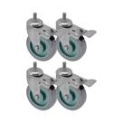 Kit 4 un roda rodízio giratório rosca trava pvc bp 4" 100mm