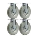 Kit 4 un rodizio fixo 8x2 roda maciça pu 250x4