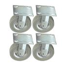 Kit 4 un rodizio fixo roda maciça pu 6x2