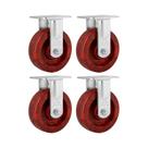 Kit 4 un rodízio roda fixo celeron marrom 6" 152mm 400kg