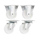 Kit 4 un rodízio roda fixo e giratório nylon 2" 50mm 60kg