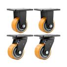 Kit 4 un rodízio roda fixo e giratório poliuretano 5" 127mm