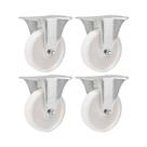 Kit 4 un rodízio roda fixo nylon aço zincado 3" 76mm 100kg