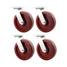 Kit 4 un rodízio roda giratório celeron marrom 8 203mm 600kg