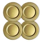 Kit 4 Un Sousplat Redondo Dourado Polipropileno 33Cm Rafimex Kit 4 Un Sousplat Redondo Dourado Polipropileno 33Cm Rafimex