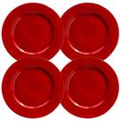Kit 4 Un Sousplat Vermelho Polipropileno 33Cm Rafimex