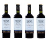 Kit 4 Un Vinho Villa Campestre Castas Francesas Reservado 750 ml