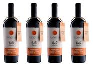 Kit 4 Un Vinho Zanotto Roots Merlot 750 ml
